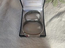 SOS MEDICINE ALERT SILVER STAINLESS STEEL EXPANDING BRACELETS X 2