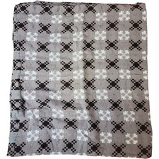 Welsh Tapestry Wool Puce Dusty Purple Geometric Pattern Blanket 250cm x 220cm