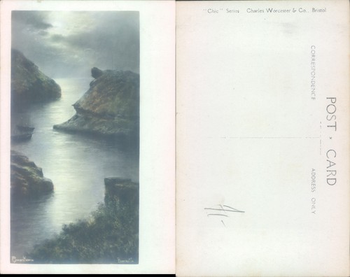 Seascape with cliffs and - , a