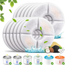 12 Pcs Pet Dog Cat Drinking Water Fountain Replacement Round Filters for 2.4L
