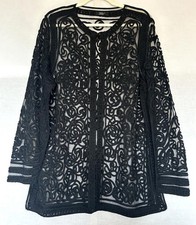 Evening Jacket Black Frog Fastening Appliqué YEN OS BNWOT
