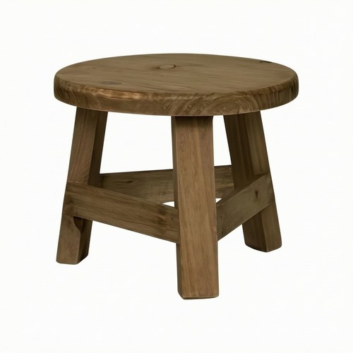 Round wooden plant stand - round,