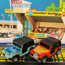 2 x Jeep Wrangler C7 Magnatraction 1/64 HO Scale Slot Car Tomy Aurora AFX TYCO 