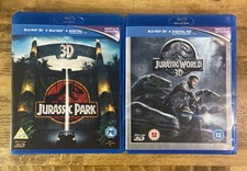 Jurassic Park 3D & Jurassic World Blu-Ray Movie Bundle – Discs Are Near Mint