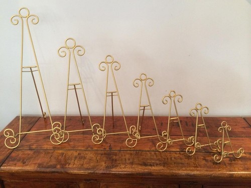 Gold iron easel display - gold,