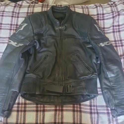 Men wolf motorcycle leather - wolf,