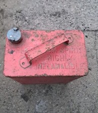 Vintage Petrol Oil Jerry Can Drum  With  Brass Cap Unrestored Red