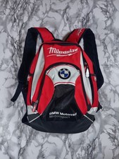 Vintage red and black Milwaukee bmw motorsport large backpack