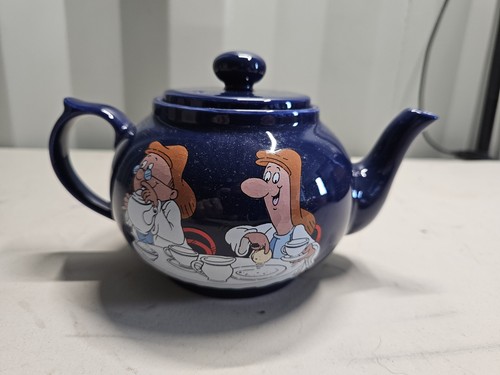 Vintage tetley tea blue teapot - vintage,