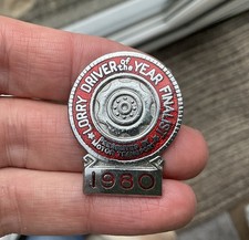 Vintage Lorry Driver Of The Year 1980 Enamel Pin  Badge Transport Truck LDOY