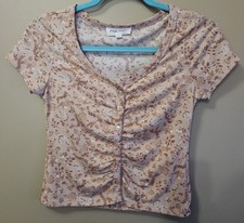 Pink Rose Women's Size S Floral Crop Top