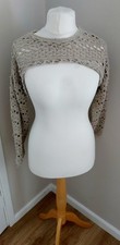 Bershka Taupe Beige Bolero Knit Shrug Top Size Extra Small XS Dance 