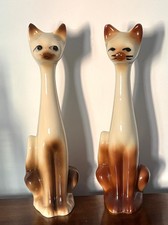 Two Ceramic Long Neck Siamese