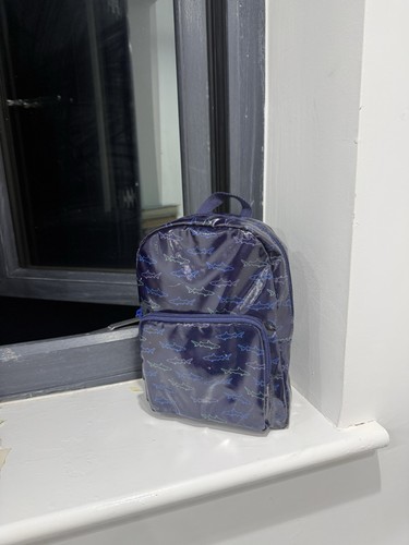 Kids blue shark backpack - blue, –