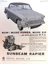 Sunbeam 'RAPIER' 1957 Motor Car Print #8 - Original Auto Advert