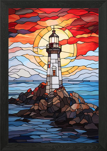 Lighthouse stained glass - stained,