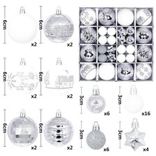 44PCS Large Christmas Baubles