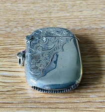 Antique Solid Silver Vesta