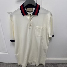 GUCCI GG Stretch Cotton Web Polo Shirt Large 100% Authentic Guaranteed