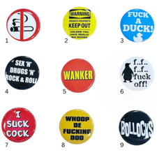 Bundle of Badges 25mm Pin Rude