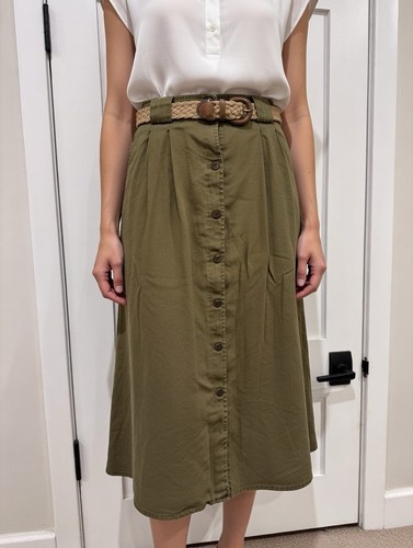 Rafaella khaki midi skirt - rafaella,