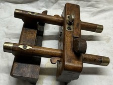 Beautiful Vintage Wood And Brass Bound Plough Plane By Atkins