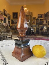 Rochamp Faux Mahogany Bronze Neo Classical Obelisk Desk Companion Library Statue