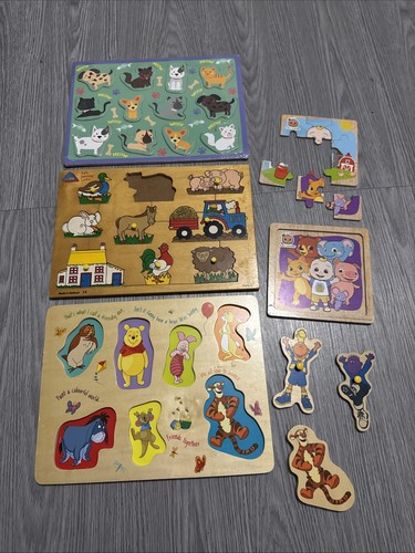 Wooden toy puzzles - toy, bundle.