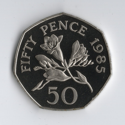 1985 guernsey 50p proof coin - 1985,