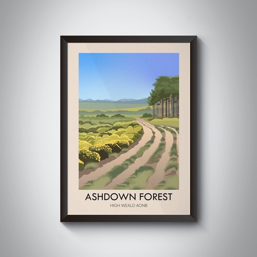 Ashdown forest travel poster - ashdown,