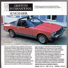 Griffith International Toyota Celica Sunchaser 1981 UK Single Sheet Brochure 