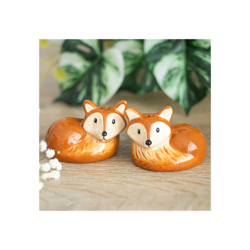 Ceramic fox salt pepper - fox,