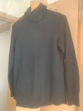 The White Company White Label Size 10 Black Roll Neck 100% Cashmere Jumper