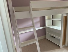 Aspace childs high sleeper loft bed with bookshelf and pinboard