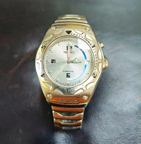 Seiko kinetic 5m42 0e69 silver - kinetic, 5m42-0e69