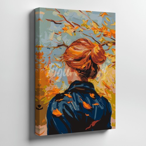 Autumn girl canvas - girl,