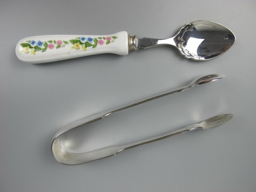 Silver plated sugar tongs - plated,