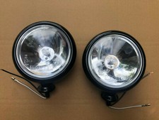 Pair Black Halogen Spot Lights Lamps 5" Universal Classic Kit Car Triumph Mini
