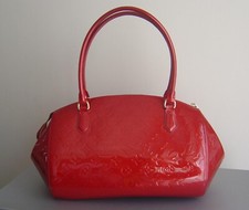 Louis Vuitton Sherwood Red Patent Leather Large Handbag Genuine  Great condition