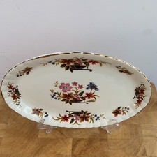 "Royal Stafford Bone China Oval Plate Key Dish with Gilt Edge and Floral Design