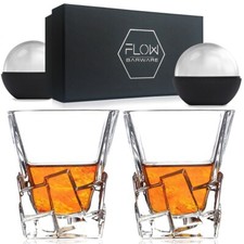 Iceberg Whiskey Glasses Set Of 2, Whisky Glass Gift Scotch Bourbon G&T Tumblers