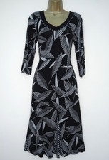 PER UNA BLACK GREY LEAF PRINT