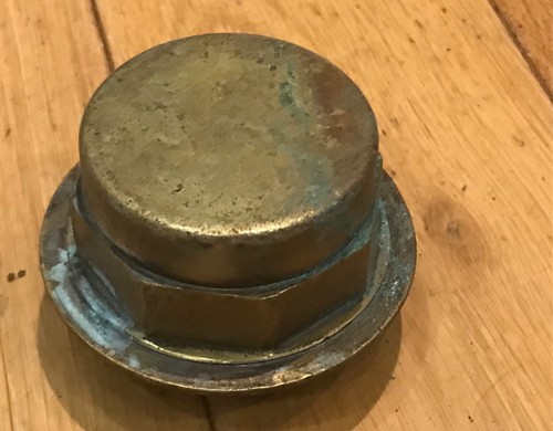 Antique brass hub cap original - antique,