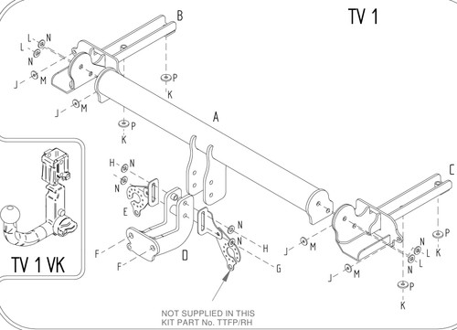 Towtrust fixed flange towbar - flange,