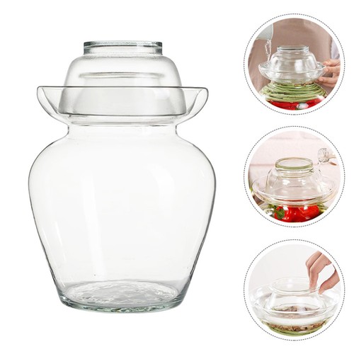Glass pickle vegetable jar - pickle,
