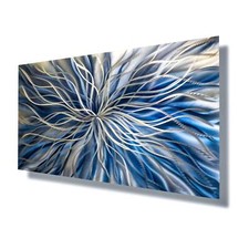 Navy Blue & Silver Metal Wall