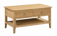 Solid Oak 2 Drawer Coffee