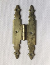 Antique Solid Brass Hinge.  Salvaged Reclaimed
