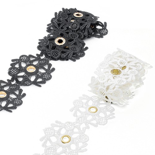 Embroidered cotton lace trim - embroidered,