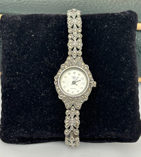 Ladies Vintage 925 Silver Marcasite quartz watch